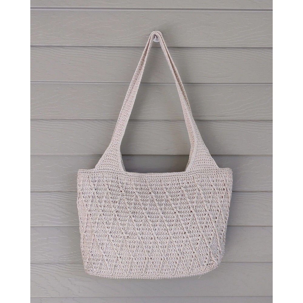 The SAK Womens Ivory woven crochet Shoulder bag Handbag - Great all around Bag